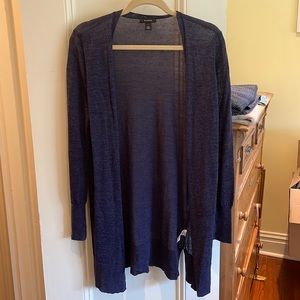 Indigo/Navy Halogen Linen Blend Cardigan Size Small